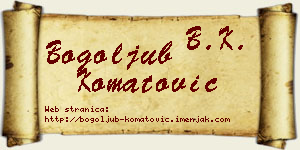 Bogoljub Komatović vizit kartica
